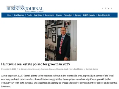 As we approach 2025, there’s plenty to be optimistic about in the Huntsville area, especially in terms of the local economy and real estate market. Several factors suggest that home prices could see significant growth in the coming year, with both nationa